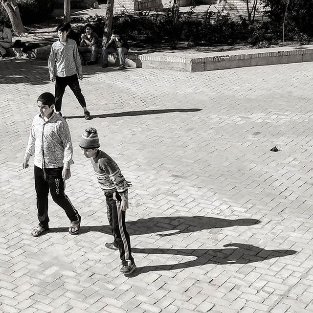 نگاره:  جایی در قلب بافت تاریخی یزد، بچه‌ها مشغول بازی بودند، هواپیمای قدیمی آمد، کانکسی را در میانه میدان رها کرد و رفت. از درون کانکس جانورانی آرام بیرون می‌خزیدند، بچه‌ها به تماشا ایستاده بودند، و سایه‌هاشان در آفتاب بعد از ظهر پاییزی، بر زمین افتاده بود و نفس نفس می‌زد…